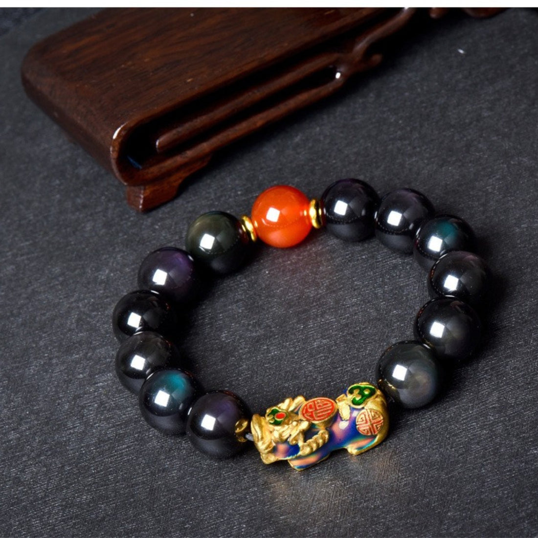 Black Obsidian Pixiu Bracelet - Fat Choi