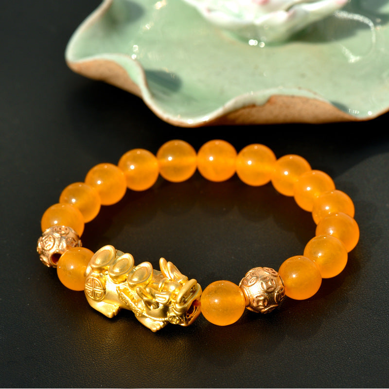 Wuxing Crystal Pixiu Bracelet - Fire Element