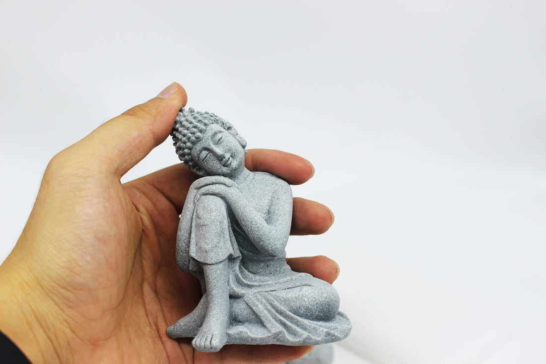 Stone Buddha  Figurine - Contemplating & Sitting