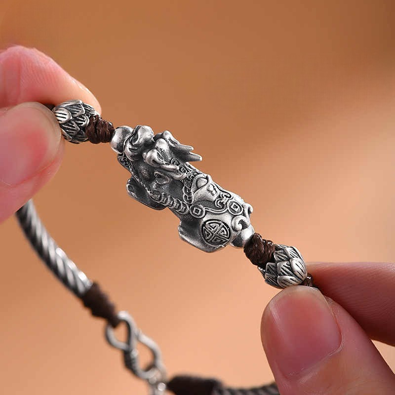 Silver Pixiu Bracelet - Lotus