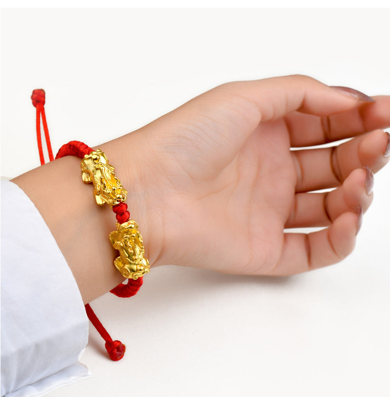 Red String Pixiu Bracelet - Double Luck