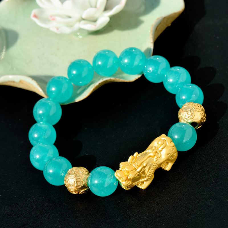 Wuxing Crystal Pixiu Bracelet - Water Element