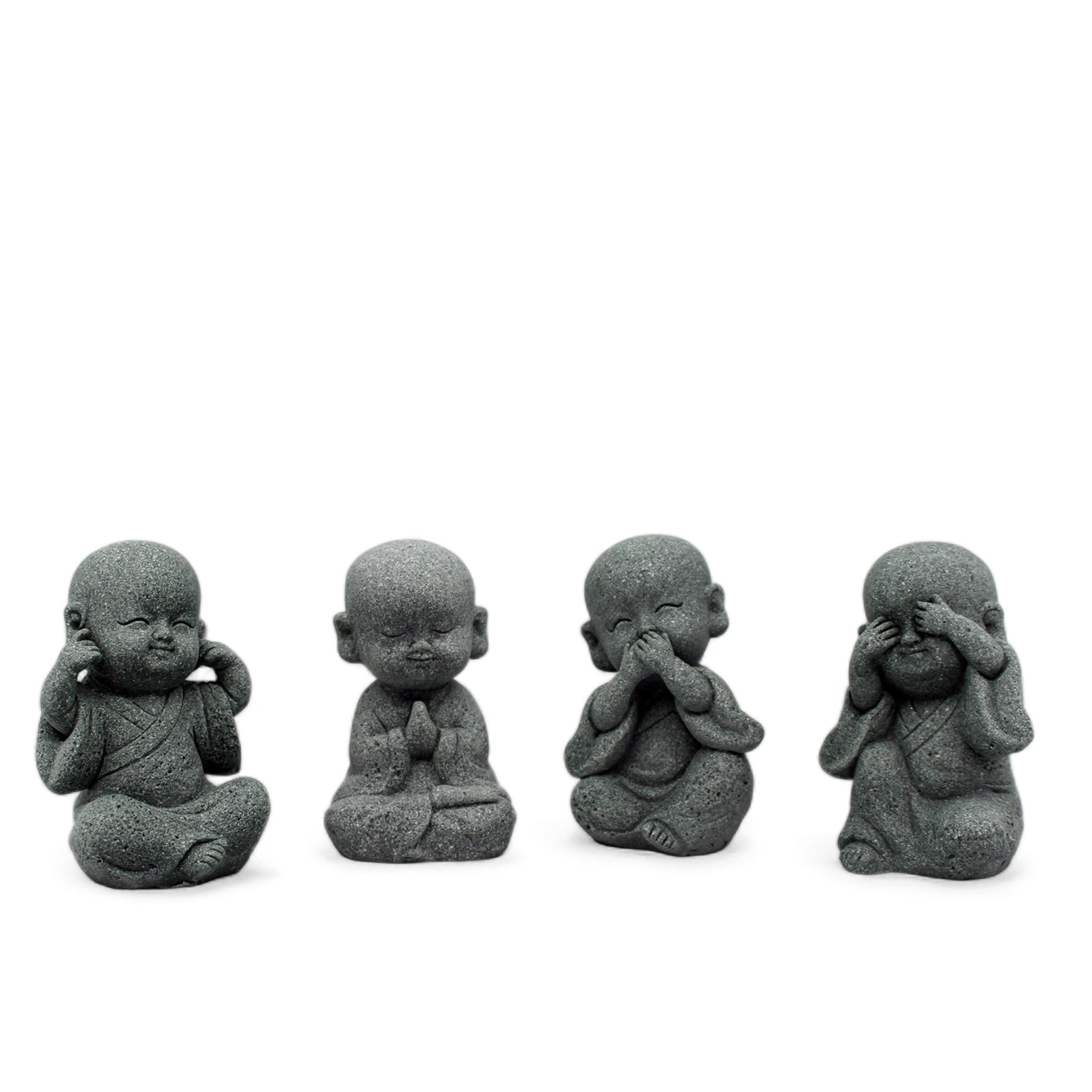 Four Wise Little Monk Statues