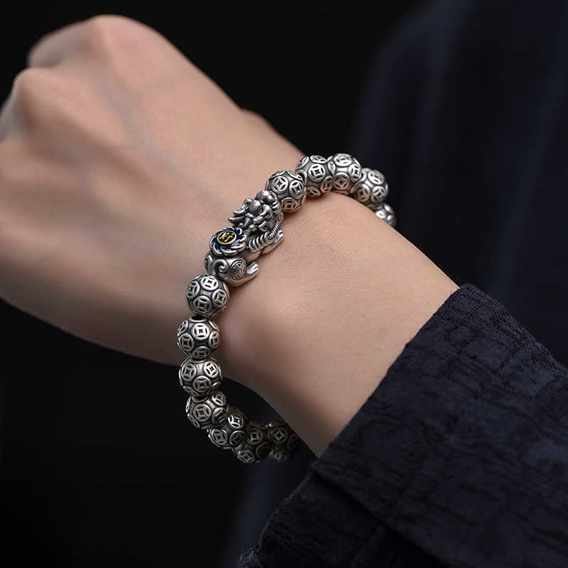 Silver Beads Pixiu Bracelet - Fuku Visiting