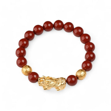 Cinnabar Pixiu Bracelet - Ichi Luck