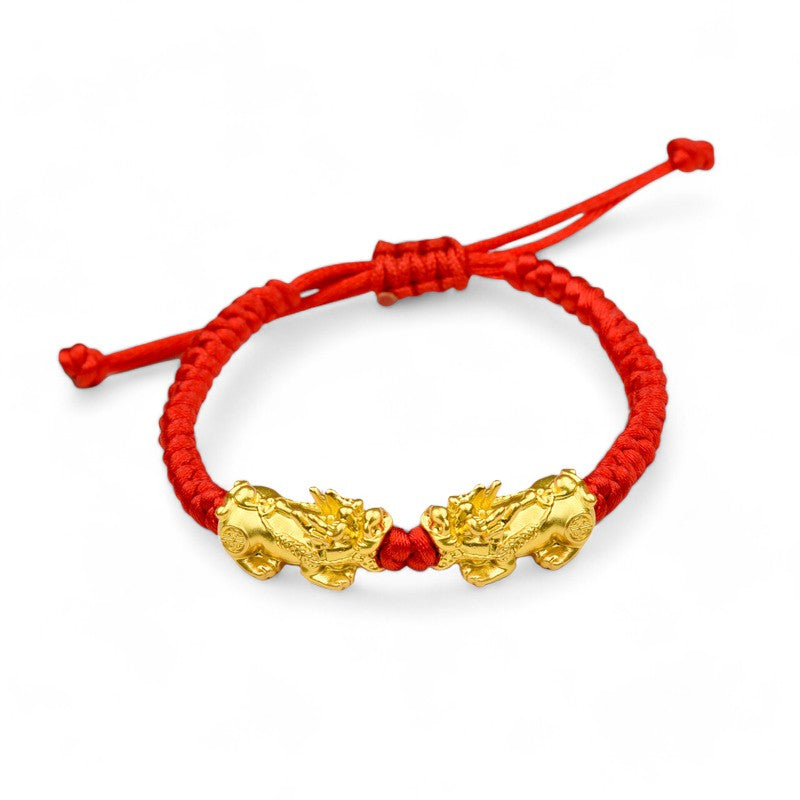 Red String Pixiu Bracelet - Double Luck