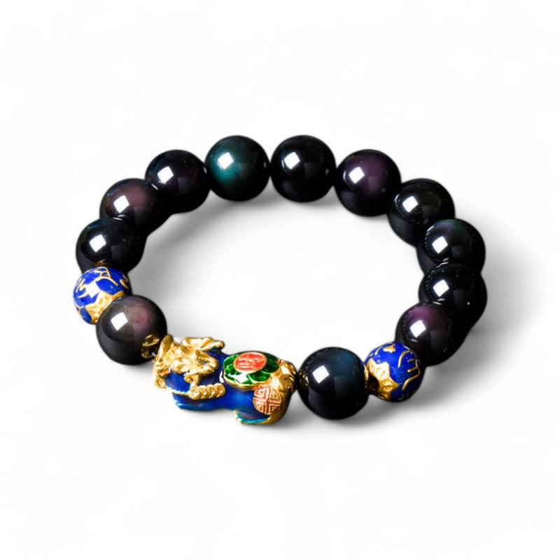 Black Obsidian Pixiu Bracelet - Fat Choi