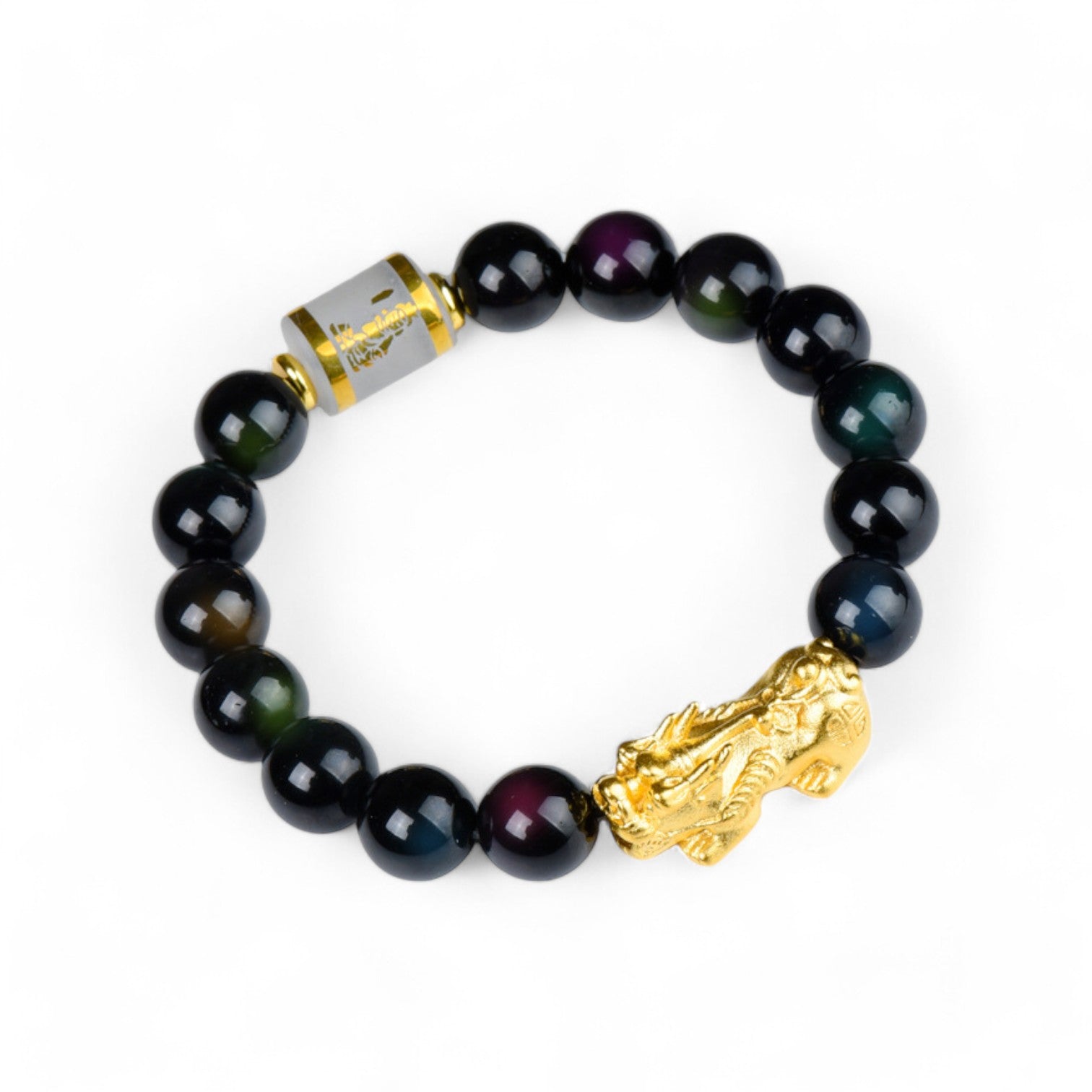 Black Obsidian Pixiu Bracelet - Luck Turning