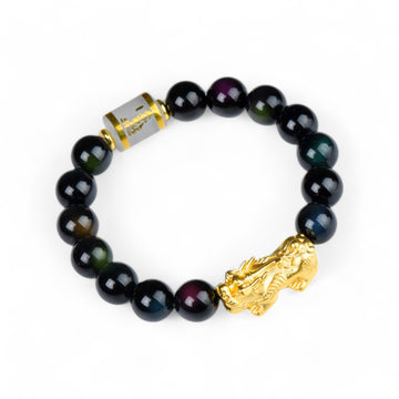 Black Obsidian Pixiu Bracelet - Luck Turning