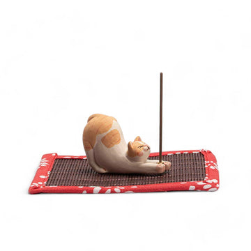 Incense Holder - lazy Stretch Cat