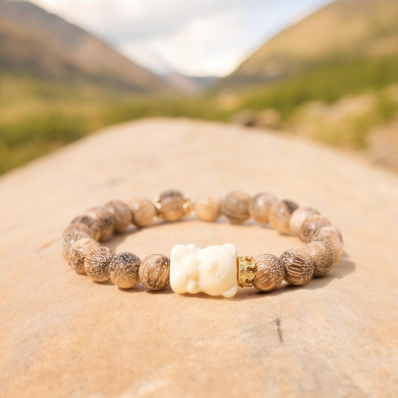 Sandalwood bear bracelet